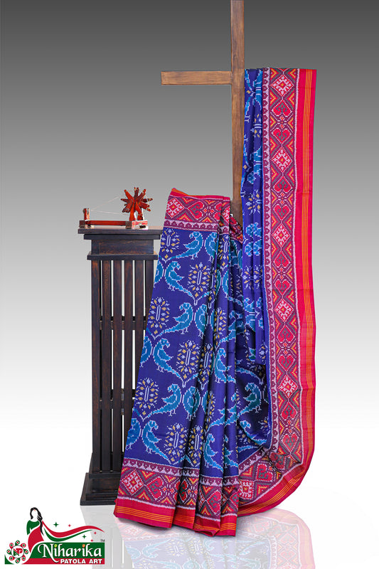 SMIPS-TF-RbP-01 | Traditional Figure Semi Ikkat Patola Saree