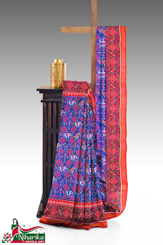 SMIPS-NK-BM-01 | Narikunj Semi Ikkat Patola Saree