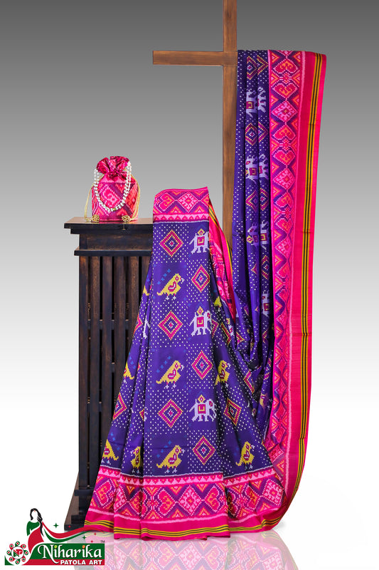 SMIPS-TF-VP-01 | Traditional Figure Semi Ikkat Patola Saree