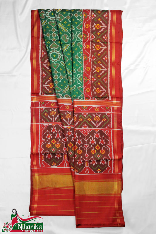 SMIPS-MC-GR-01 | Manekchok Semi Ikkat patola Saree