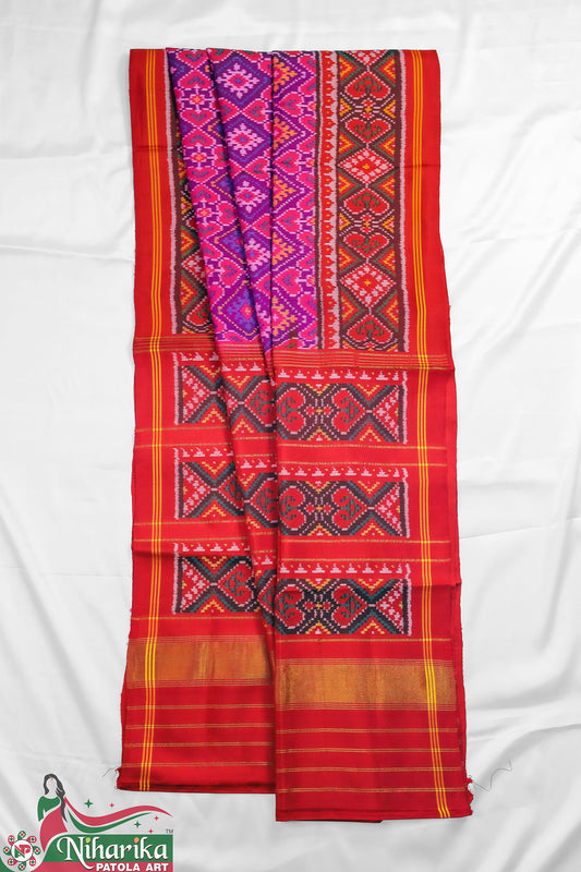 SMIPS-PC-PR-01 | Panchanda Semi Ikkat Patola Saree