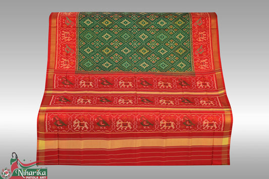 SIPS-PC-GR-03 | Paanchanda Single Ikkat Patola Saree (RAJKOTI)