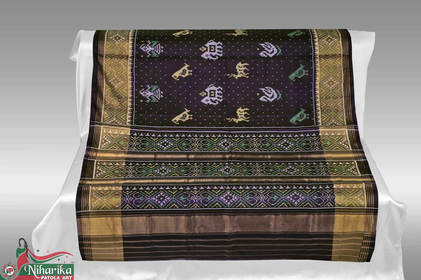 SIPS-TF-Db-01 | Traditional Figure Design Single Ikkat Patola Saree (RAJKOTI)