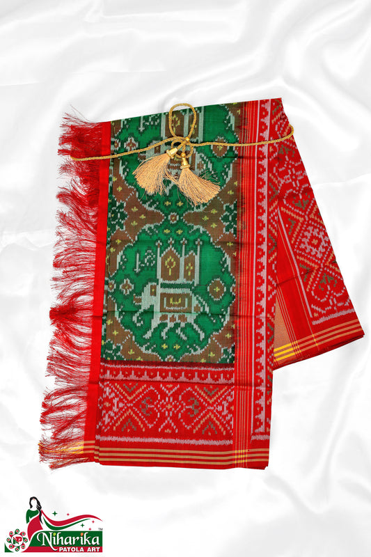 SIPD-HA-01 | Hathi Ambadi Semi Ikkat Patola Dupatta