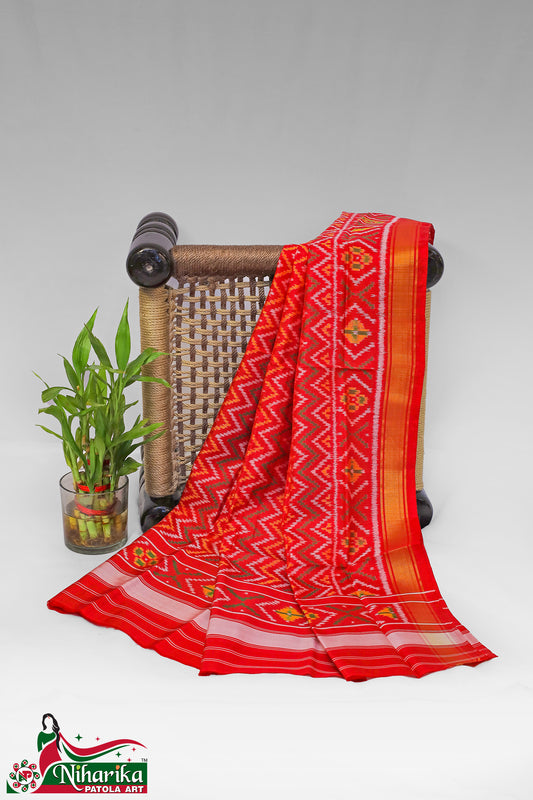 SIPD-LH-R-01 | Leriya Single Ikkat Patola Dupatta