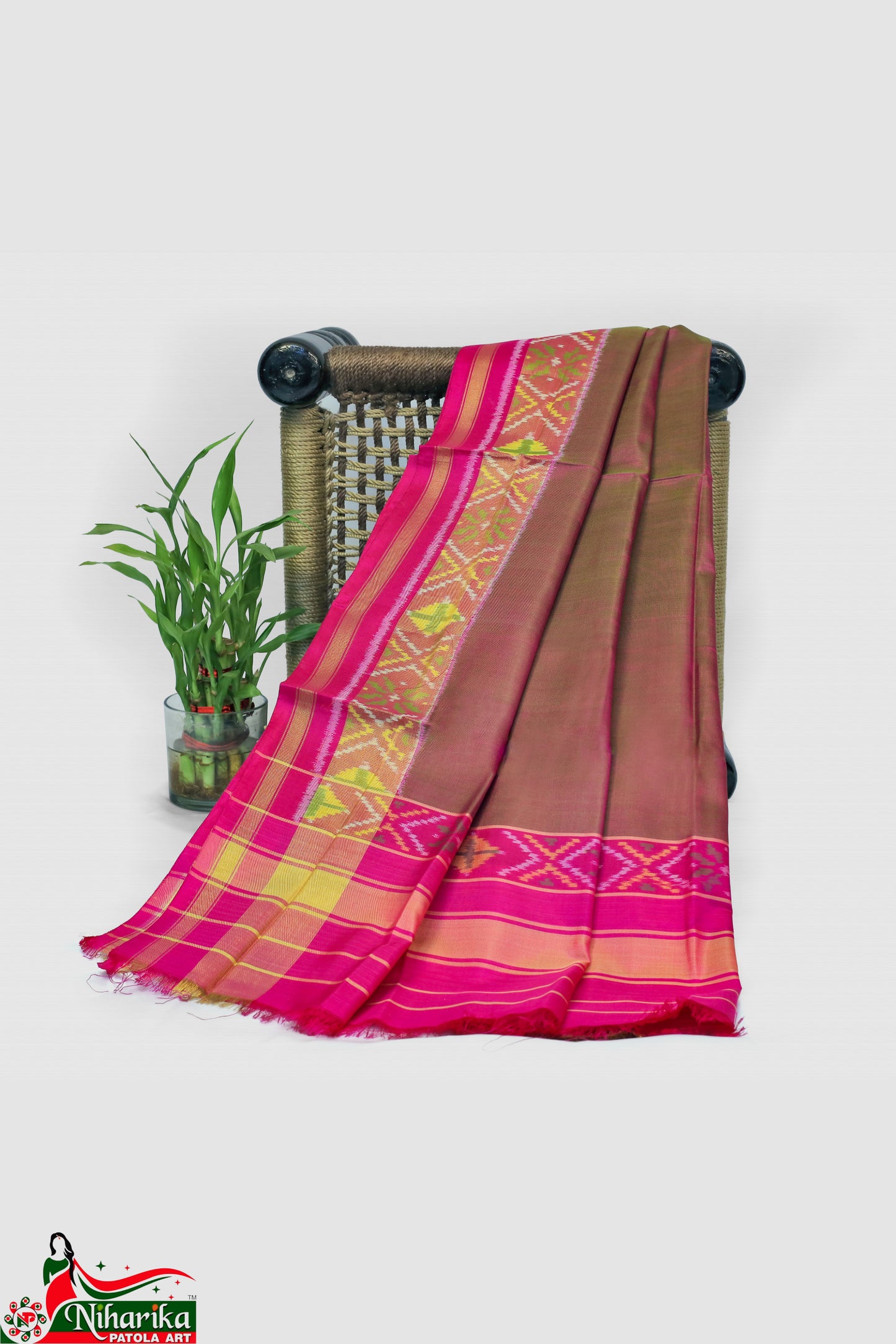 SIPD-GB-P-01 | Gaala Border Single Ikkat Patola Dupatta