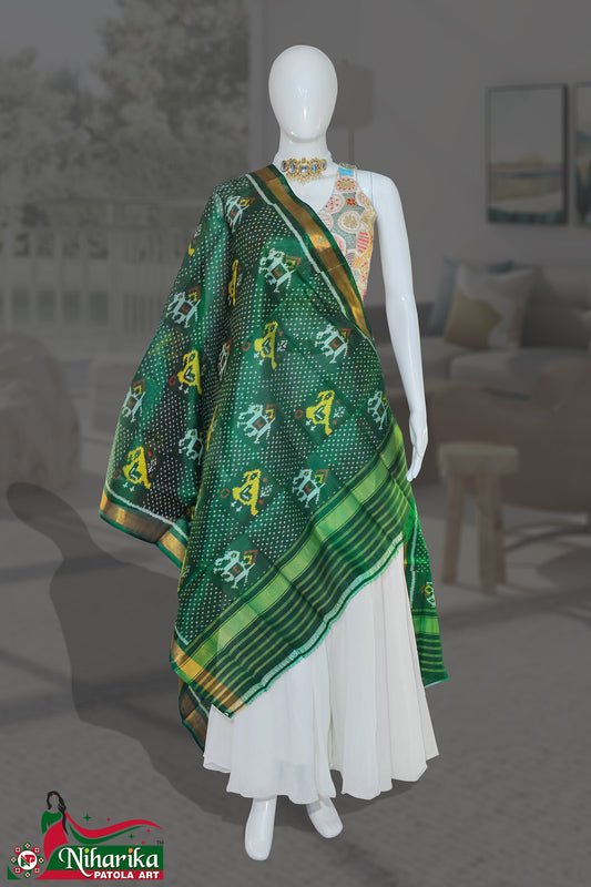 SIPD-TF-G-02 | Traditional Figure Single Ikkat Patola Dupatta