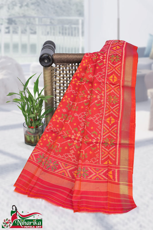 SIPD-NV-R-01 | Navratan Single Ikkat Patola Dupatta