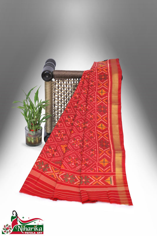 SIPD-PC-R-01 | Panchanda Single Ikkat Patola Dupatta