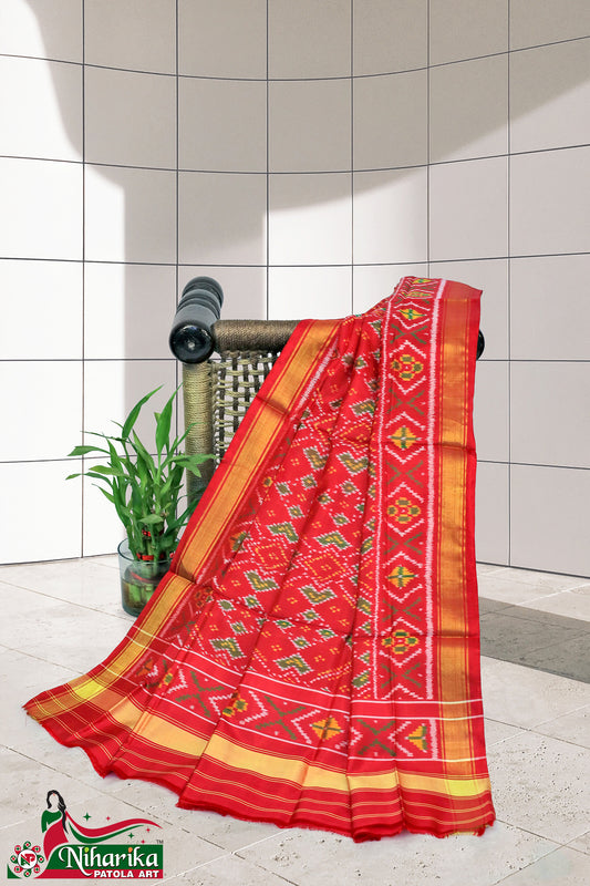 SIPD-MC-R-02 | Manekchok Single Ikkat Patola Dupatta