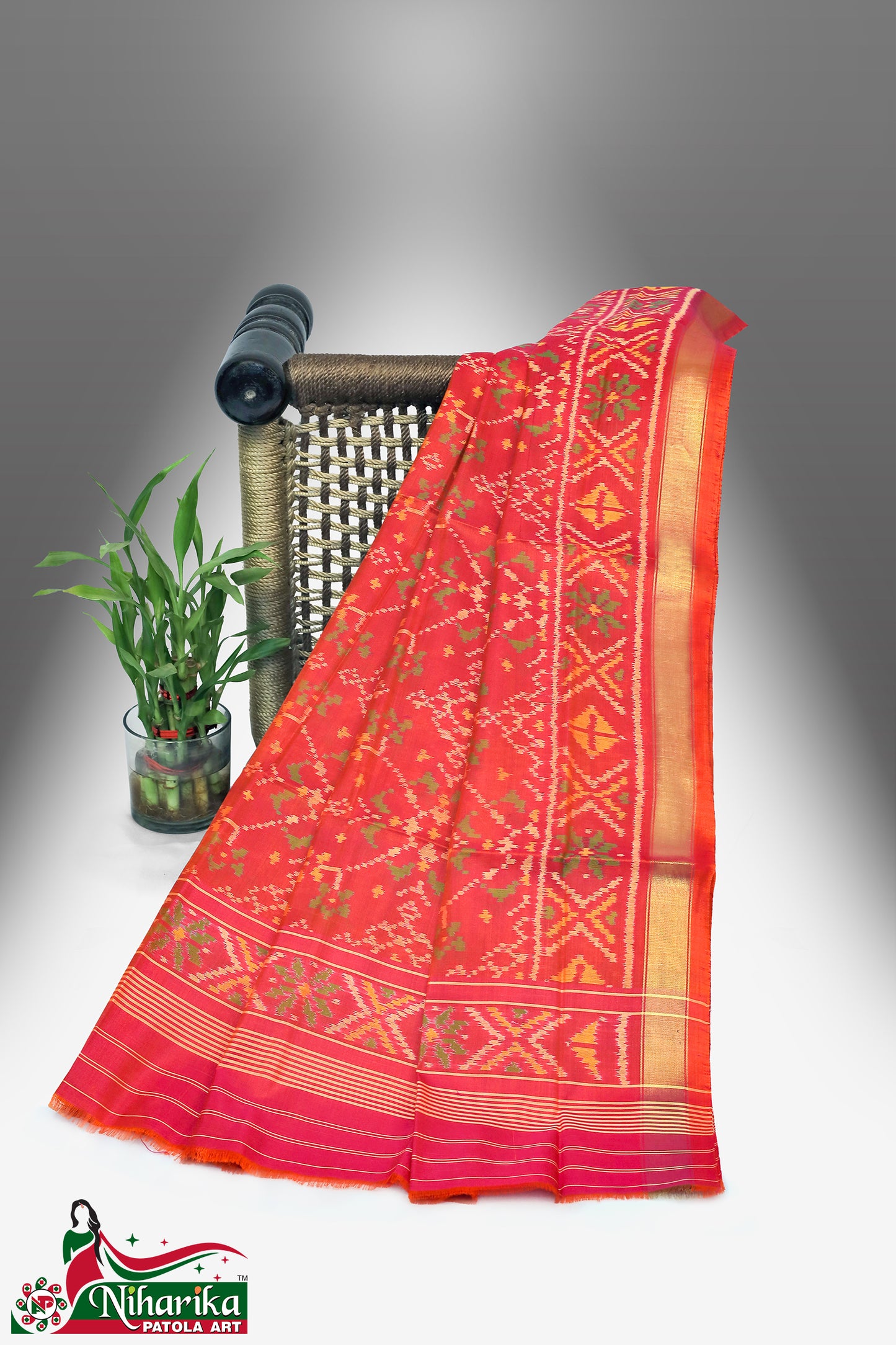 SIPD-NV-R-03 | Navratan Single Ikkat Patola Dupatta