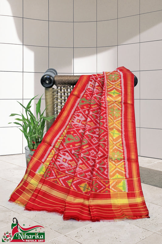 SIPD-NK-R-01 | Narikunj Single Ikkat Patola Dupatta