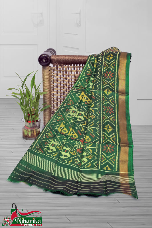 SIPD-NK-G-01 | Narikunj Single Ikkat Patola Dupatta