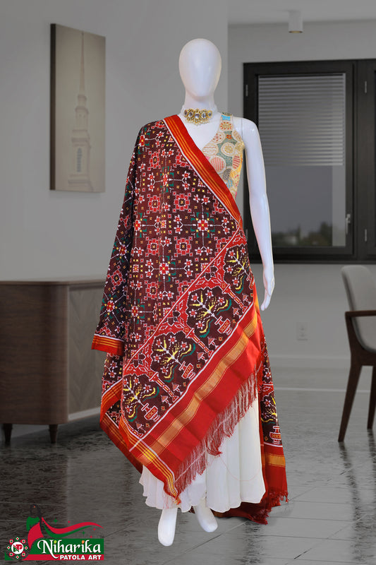 DIPD-NV-02 | Navratan Double Ikkat Patola Dupatta